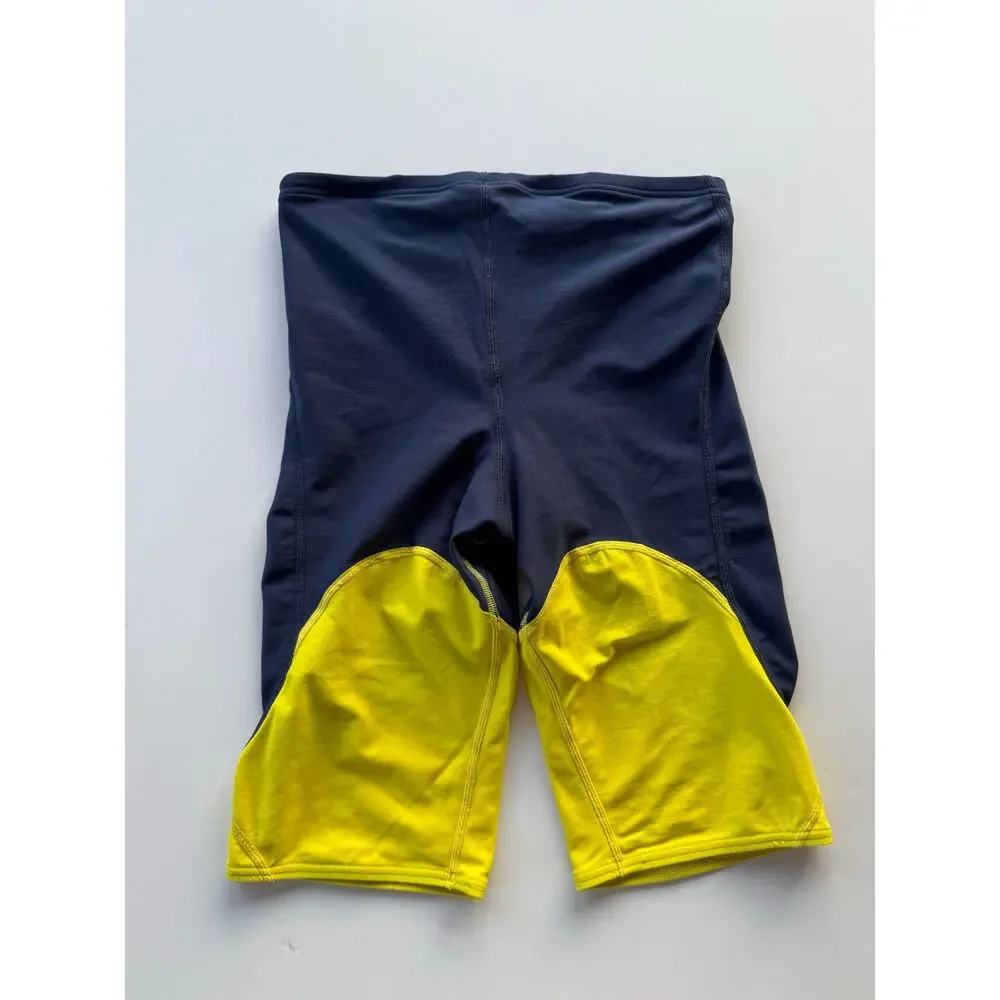 Speedo Endurance+ Men's Jammer Swimsuit Navy Yellow Size 32